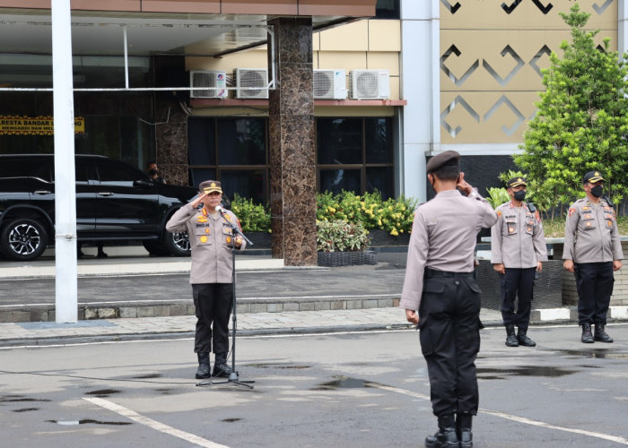 Polresta Bandar Lampung Gelar Apel Kesiapan Pengamanan Unjuk Rasa Pemilu 2024