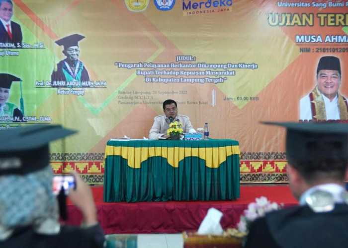 Bupati Lampung Tengah Musa Ahmad Lulus Ujian Tesis