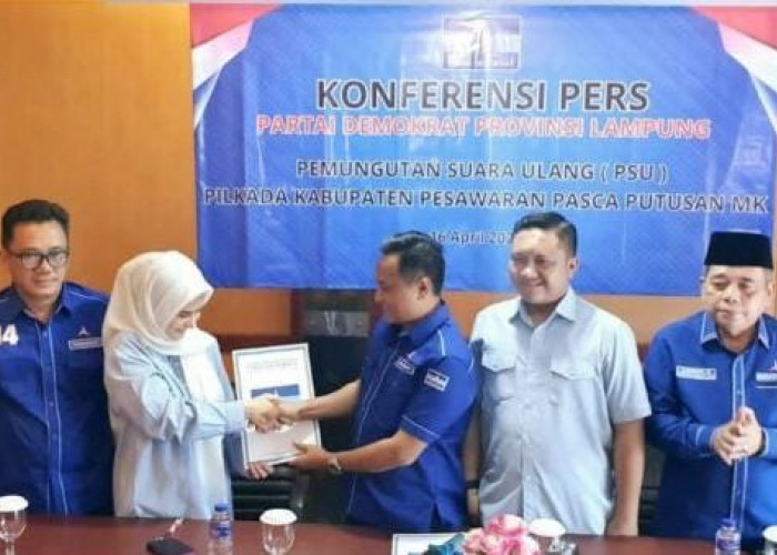 DPD Demokrat Lampung Resmi Dukung Nanda-Antonius di PSU Pilkada Pesawaran