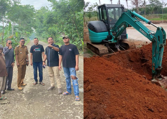 Daniel Priya Dinata Inisiasi Pembangunan Drainase di Desa Bandar Kagungan Raya