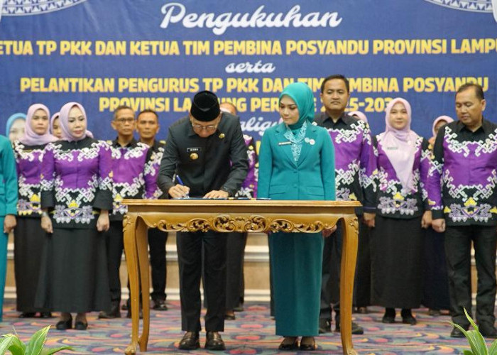 Gubernur Lampung Lantik Pengurus TP PKK dan Tim Pembina Posyandu Periode 2025-2030