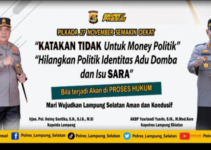 Kapolres Lampung Selatan Himbau Warga Hindari Money Politik dan Politik Identitas di Pilkada