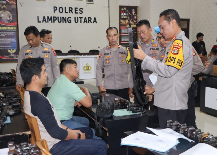 Cegah Pelanggaran, Kapolres Lampung Utara Cek Kelayakan Senpi Dinas Anggota