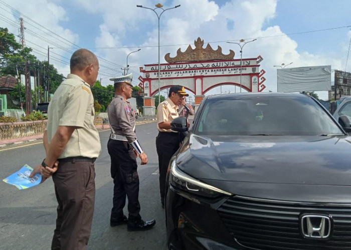 Bapenda Lampung Gelar Razia Gabungan, Sosialisasikan Program Pemutihan Pajak