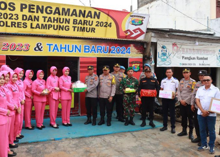 Kapolres Bersama Ketua Bhayangkari Lampung Timur Kunjungi Pos Pam dan Pos Yan