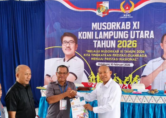 Musorkab KONI Lampung Utara Tetapkan Ansyori Sabak Sebagai Ketua Baru