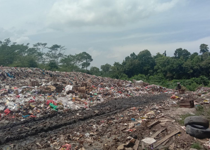 Tumpukan Sampah Menggunung di Luar Kolam Penampung TPA
