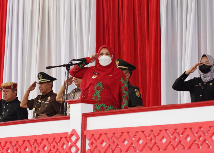 Walikota Eva Dwiana Pimpin Upacara Peringatan HUT Kota Bandar Lampung Ke-341