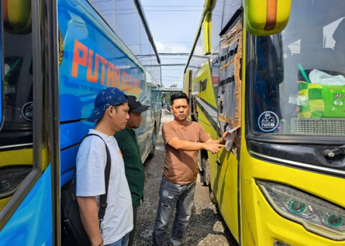 Polsek Terbanggi Besar Selidiki Insiden Pecah Kaca Bus Pariwisata yang Viral di Medsos