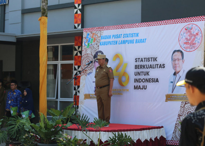 Pj Bupati Lampung Barat Pimpin Apel Peringatan Hari Statistik Nasional Tahun 2023 