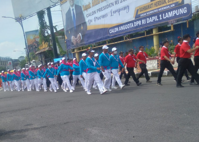 Ribuan Pelajar dan OPD Pemkot Bandar Lampung Ikut Gerak Jalan Beregu
