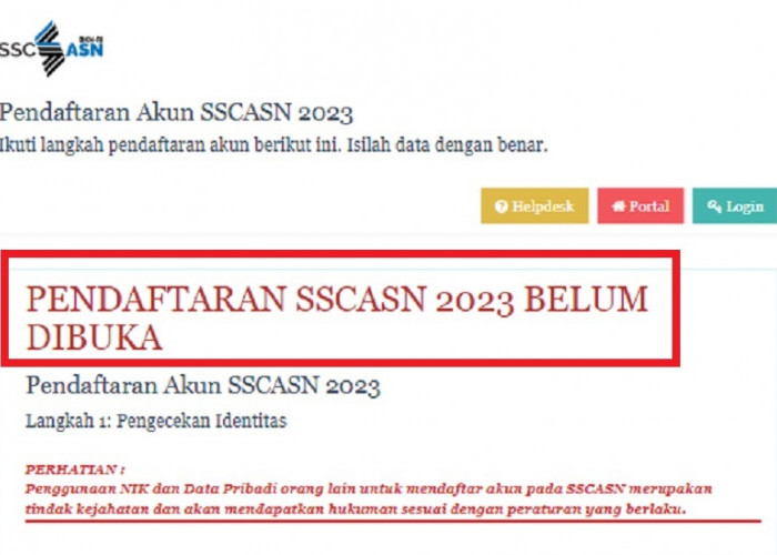 Pendaftaran Akun SSCASN 2023 di Situs BKN Belum Dibuka, Jadwal Berubah Lagi?