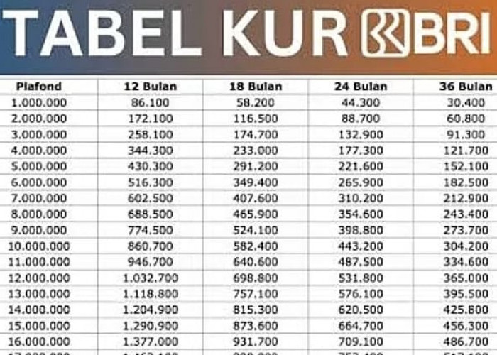 KUR BRI 2025: Skema Pinjaman UMKM Rp40–100 Juta, Cicilan Mulai Rp1,5 Juta per Bulan