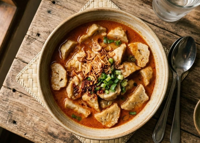 Gurihnya Laksan Palembang: Olahan Pempek Kuah Santan yang Bikin Nagih!