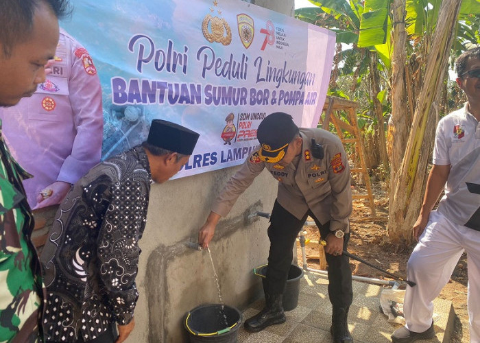 Polres Lampung Utara Salurkan Bantuan Sumur Bor dan Pompa Air ke Masyarakat