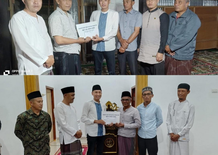 Dukung Percepatan Pembangunan Masjid, Pemerintah Pekon Kenali Beri Bantuan Dana