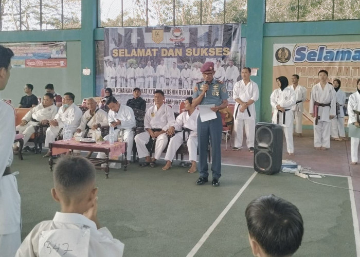 Kakimal Lampung Hadiri Pembukaan Ujian Kenaikan Tingkat Kyu KKI Lampung Utara Semester 1 Tahun 2024