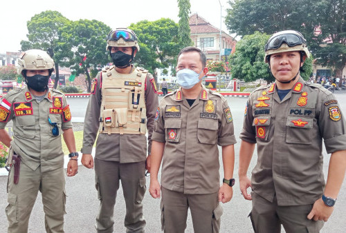 Lebih Gagah, Personil Satpol PP Bandarlampung Dilengkapi Helm Taktis dan Rompi