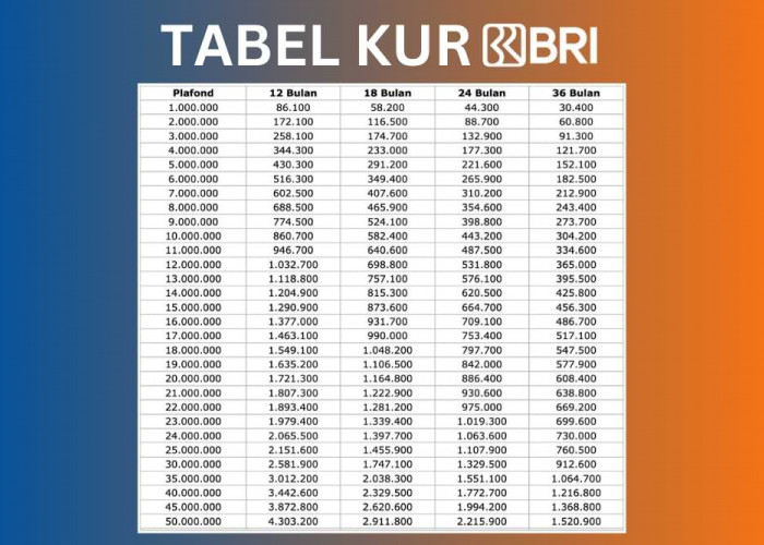 KUR BRI 2025 Tawarkan Pinjaman Rp1–10 Juta, Cicilan Mulai Rp20 Ribuan per Bulan