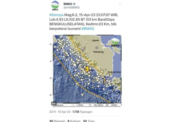 Gempa 6,2 SR di Bengkulu Selatan, Terasa Kuat Di Lambar dan Pesbar 