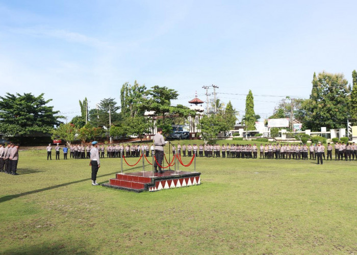 Peringati Hari Kesadaran Nasional, Polres Lampung Utara Gelar Upacara Evaluasi Kinerja