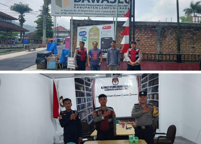 Polres Lampung Barat Lakukan Pengamanan Melekat di Kantor KPU dan Bawaslu