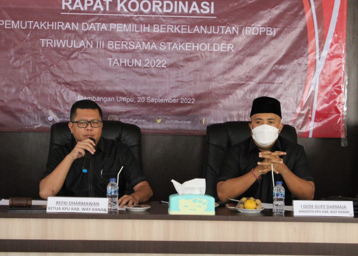 KPU Way Kanan Gelar Rakor PDPB Triwulan III 