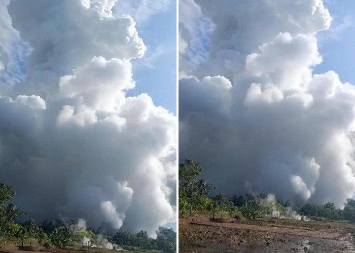 Warga Dihebohkan Suara Dentuman Diiringi Kepulan Asap Tebal di Kawah Keramikan Suoh Lampung Barat