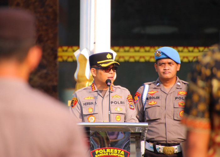 Pimpin Apel Perdana, Kapolresta Bandar Lampung Tekankan Disiplin dan Pelayanan