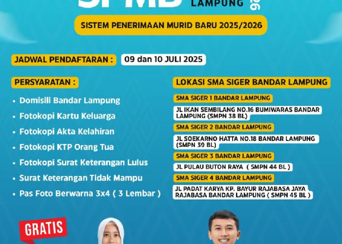 Empat Sekolah Siger Resmi Beroperasi, Pemkot Bandar Lampung Gratiskan Pendidikan