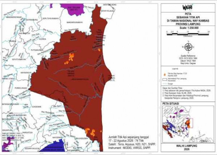 WALHI Soroti 74 Titik Api di Way Kambas, Desak Evaluasi Sistem Pencegahan