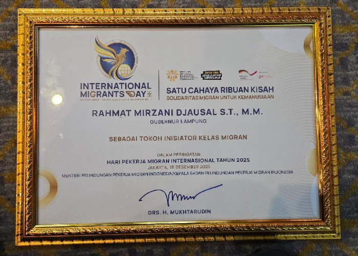  Dedikasi Lindungi Pekerja Migran, Gubernur Lampung Raih Penghargaan Nasional
