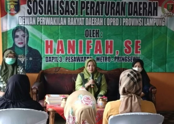 Sosialisasi Perda AKB, Anggota DPRD Lampung Hanifah Ajak Masyarakat Padang Cermin Tetap Taat Prokes