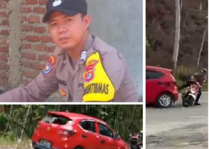 Sempat Ditabrak Mobil Pelaku Curat, Bhabinkamtibmas Polsek Bengkunat dalam Kondisi Baik