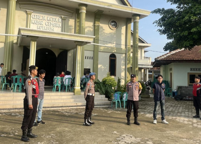 Polres Lampung Utara Amankan Ibadah Palma di Kotabumi, Berjalan Aman dan Kondusif