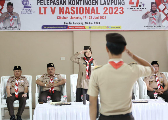 Wagub Lampung Nunik Lepas Kontingen Pramuka Lampung Ikuti Lomba Tingkat V Nasional