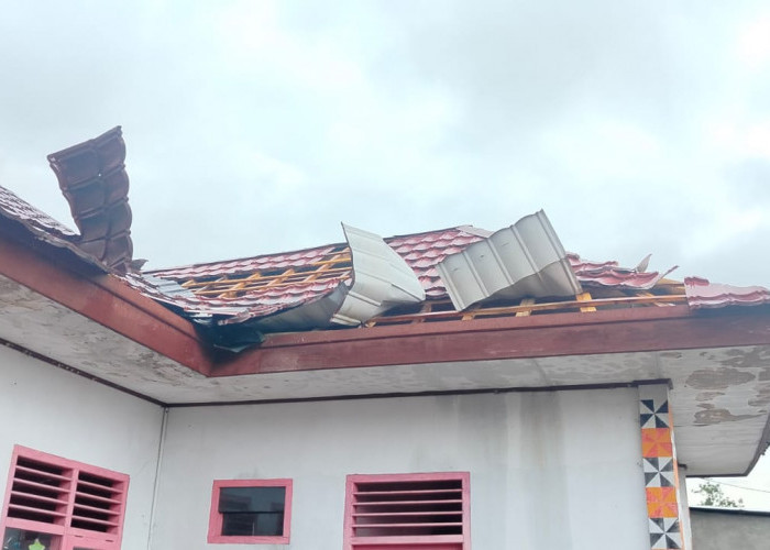 Diterjang Angin Puting Beliung, Atap TK Negeri Sekincau Rusak dan 8 Rumah Warga Terdampak