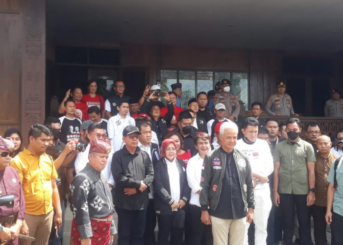 Mingrum Gumay Sambut Kedatangan Ganjar Pranowo ke Lampung