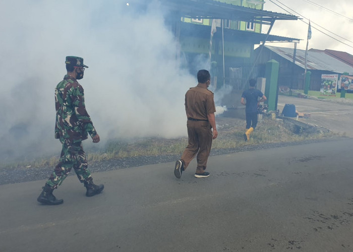 Tanggulangi Wabah DBD, Puskesmas Buay Nyerupa Lakukan Fogging 
