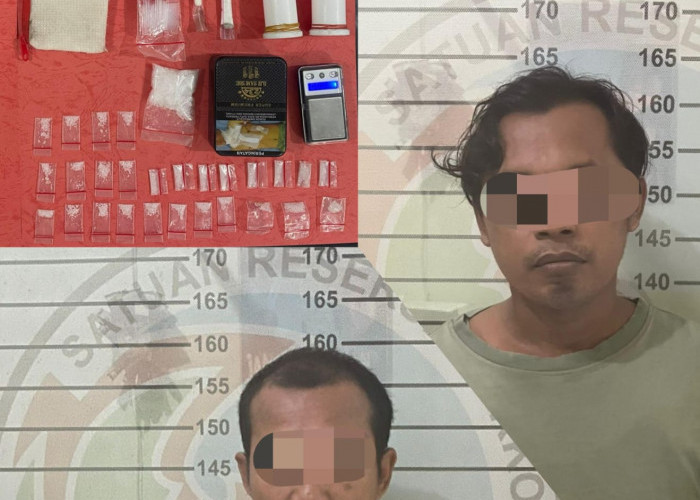 Dua Pria di Lampung Utara Ditangkap, Polisi Amankan 28 Paket Sabu Siap Edar
