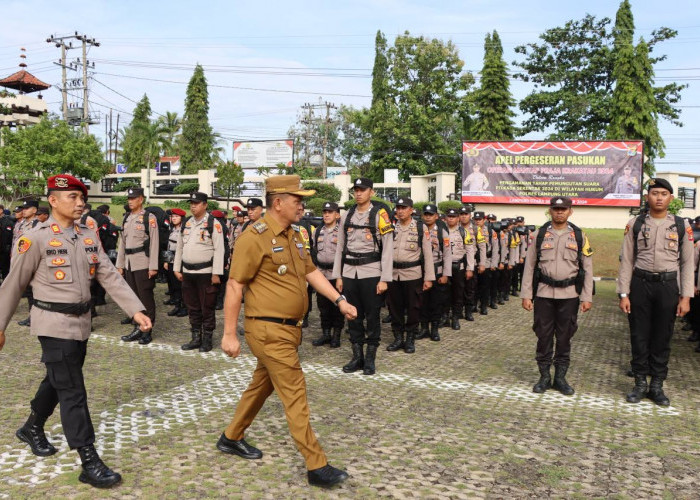 Polres Lampung Utara Gelar Apel Pergeseran Pasukan untuk Pilkada Serentak 2024