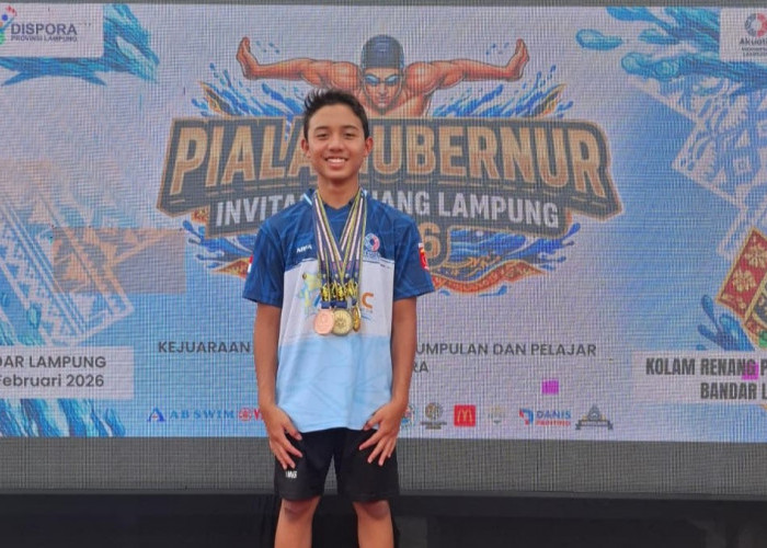Pelajar SMPN 1 Sumberjaya Raih Dua Emas di Piala Gubernur Lampung Invitasi Renang 2026