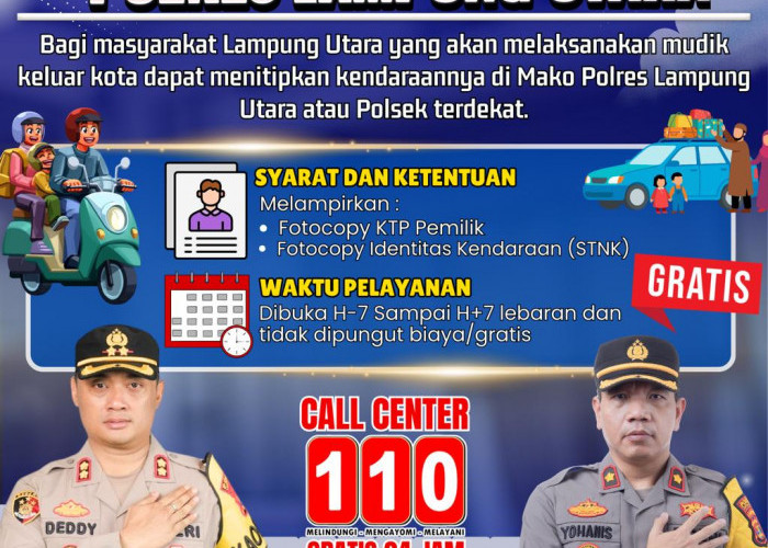 Polres Lampung Utara Buka Layanan Penitipan Barang Gratis untuk Mudik Lebaran 2026