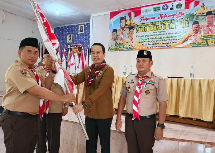 Kwarda Pramuka Lampung Lepas 58 Peserta Ikuti Kemah Perdamaian Sako Ma’arif NU