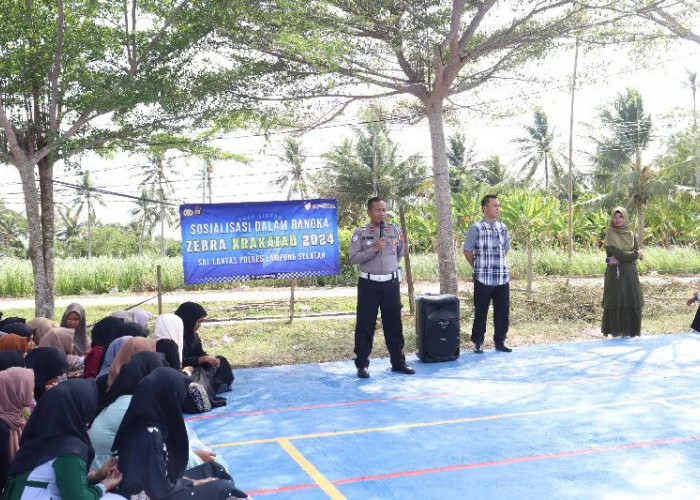 Polres Lampung Selatan Gelar Sosialisasi Ops Zebra Krakatau 2024 di SMKN 1 Way Panji