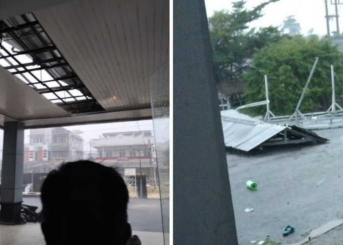 Diterjang Hujan Deras dan Angin Kencang, Atap RSUD Ryacudu Ambruk