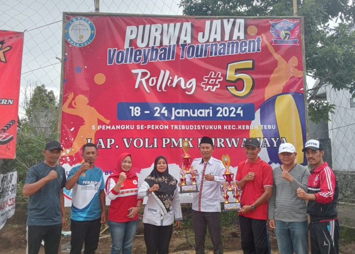 Camat Kebun Tebu Buka Purwa Jaya Volleyball Tournament Rolling #5 Tribudisyukur 