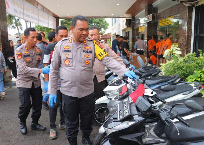 Lagi, Polisi Amankan 4 Pelaku Curanmor dan 1 Penadah Motor di Bandar Lampung 