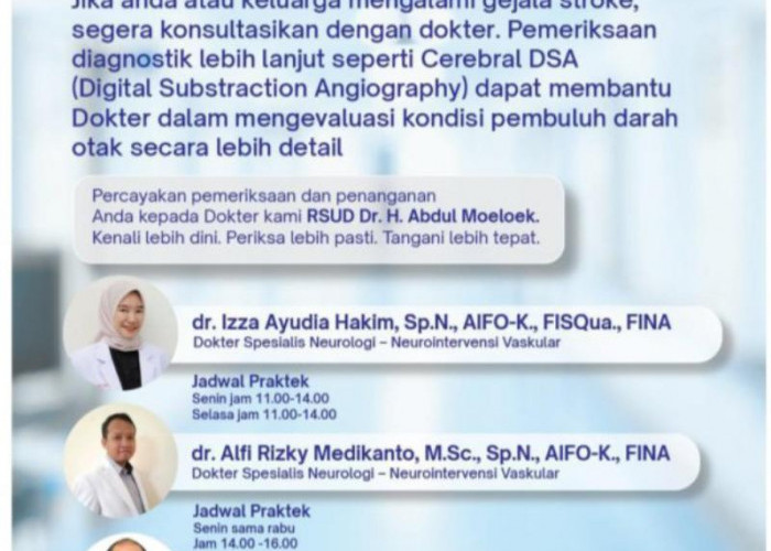 RSUD Abdul Moeloek Perkuat Layanan Stroke dengan Teknologi DSA