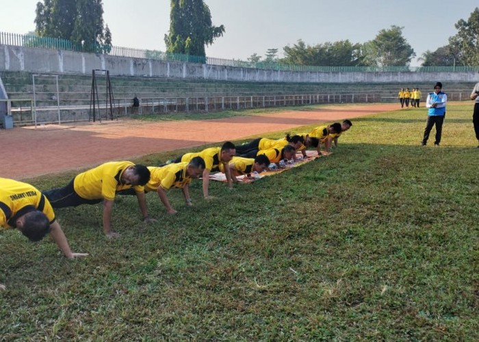 Polres Lampung Utara Gelar Tes Kesamaptaan dan Ujian Beladiri Semester II 2025